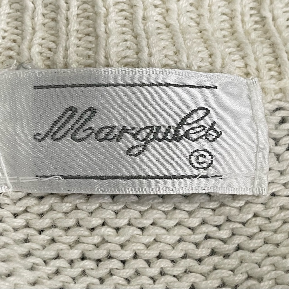 Vintage Margules Cottagecore Cream Cardigan with Floral Accents Size Large - Picture 8 of 10